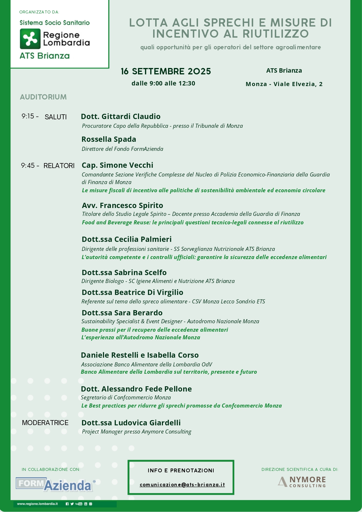 Convegno Lotta agli sprechi e misure di incentivo al riutilizzo quali opportunità per gli operatori del settore agroalimentare
